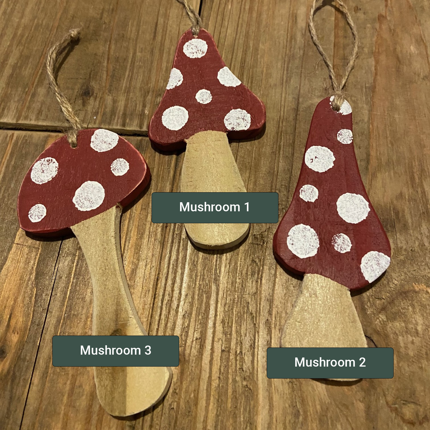 Wooden Mushroom Tree Decorations