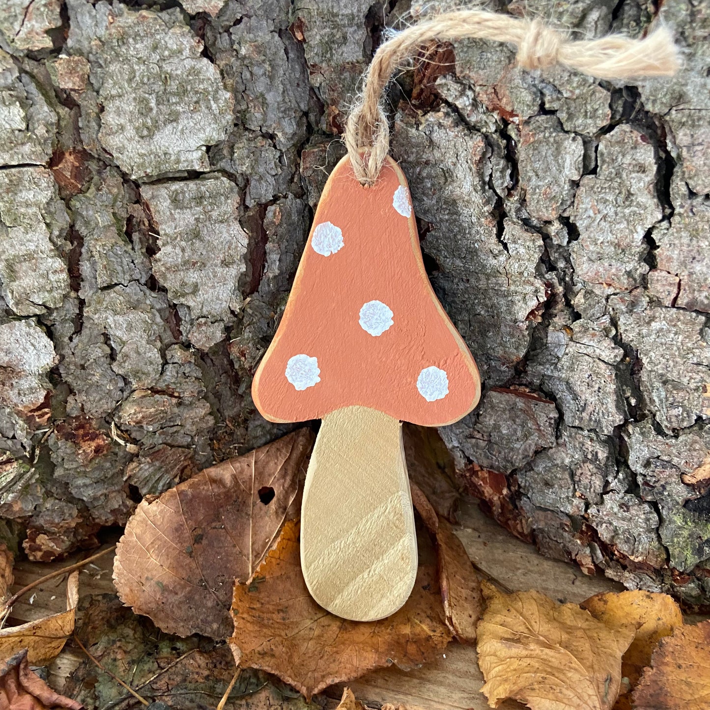 Autumn Spice Rustic Wooden Toadstool Décor
