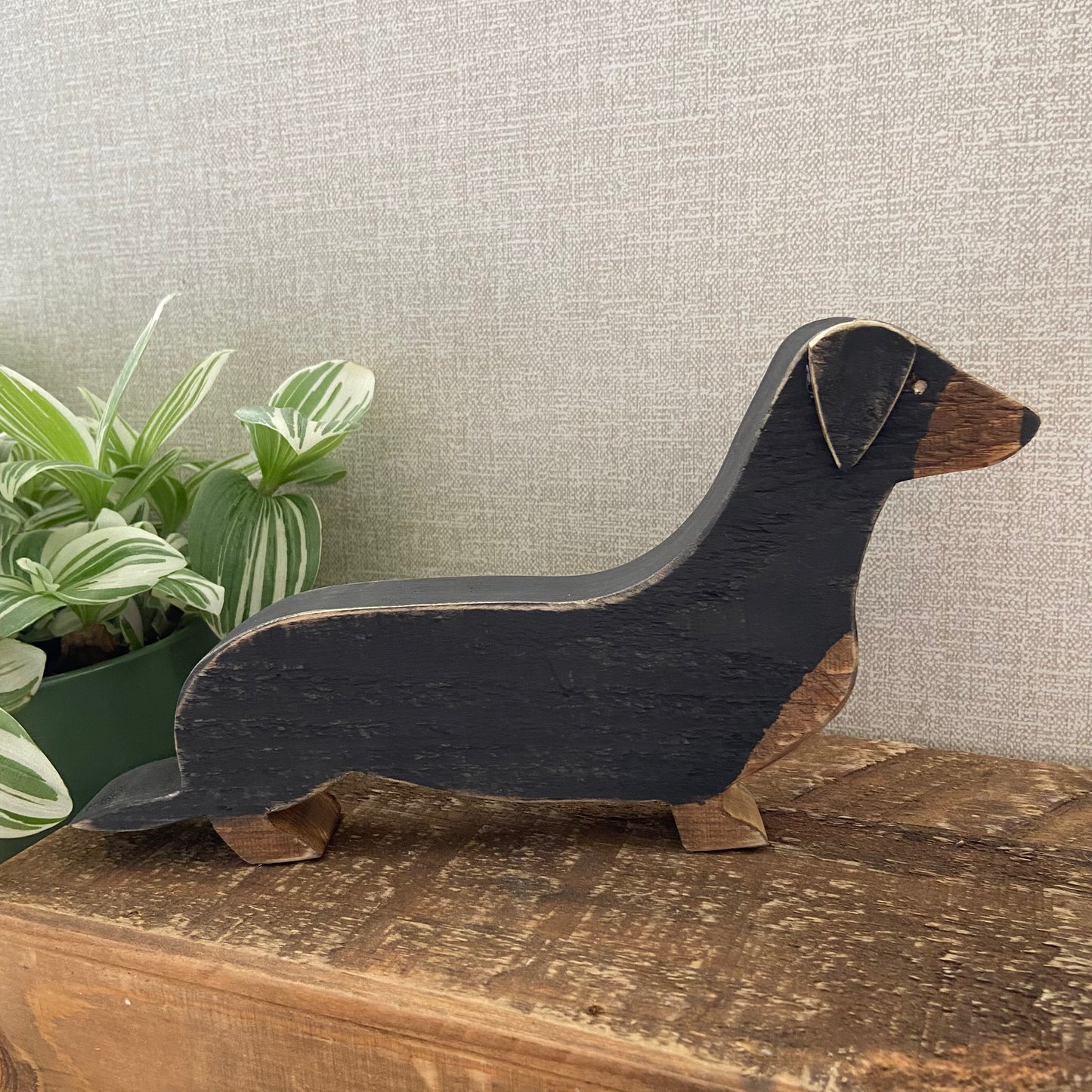 Rustic Wooden Dachshund Ornament