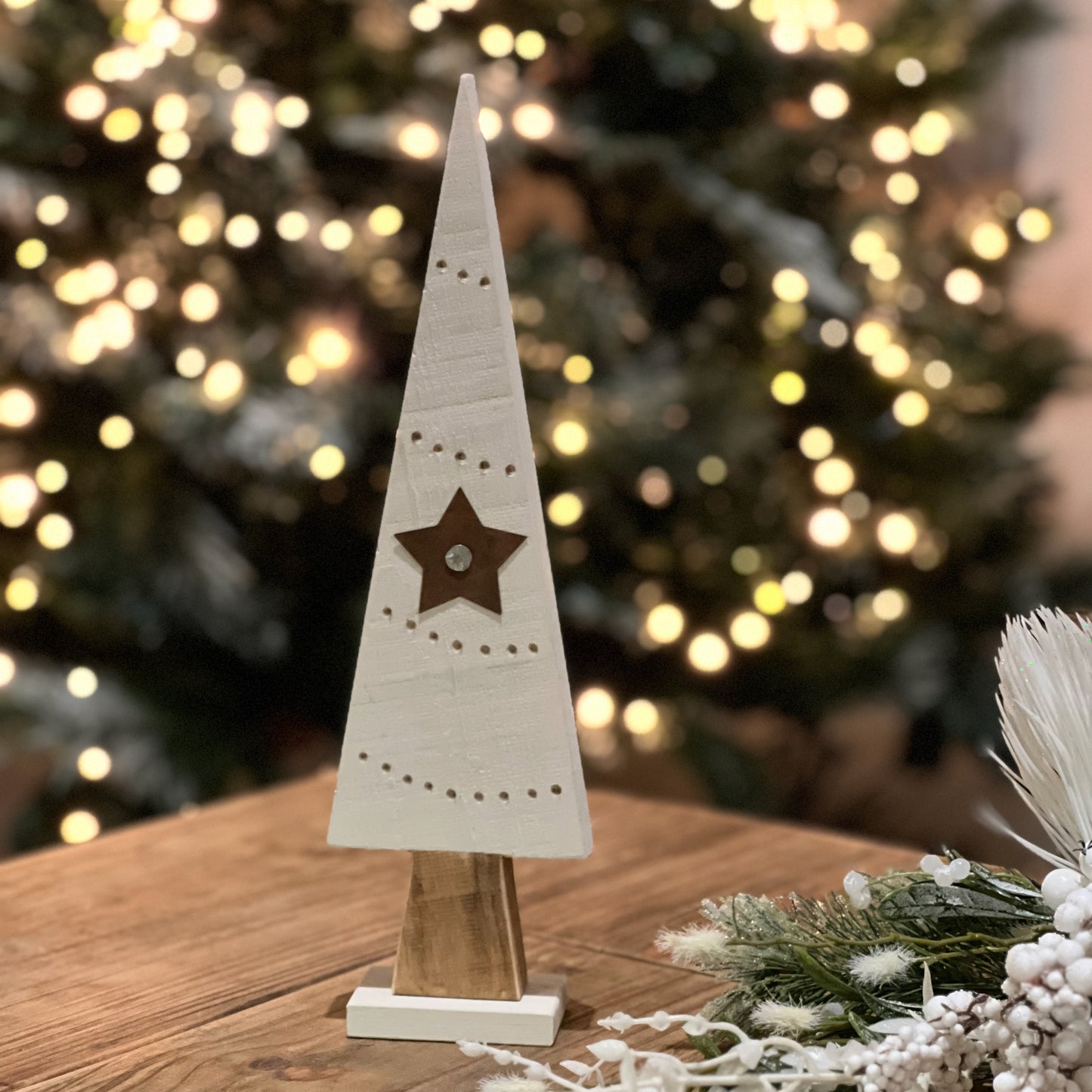 Wooden Christmas Tree with Star