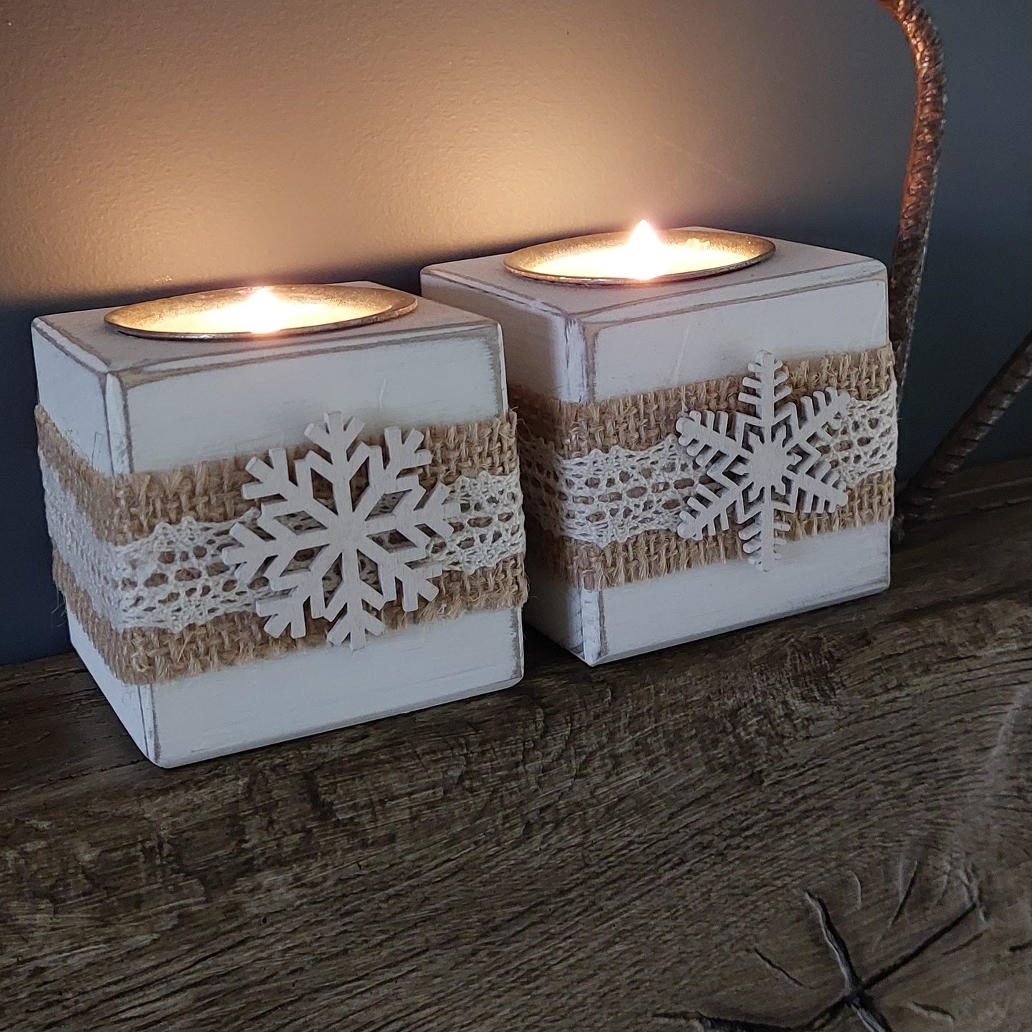 Snowflake Tealight Holder Set