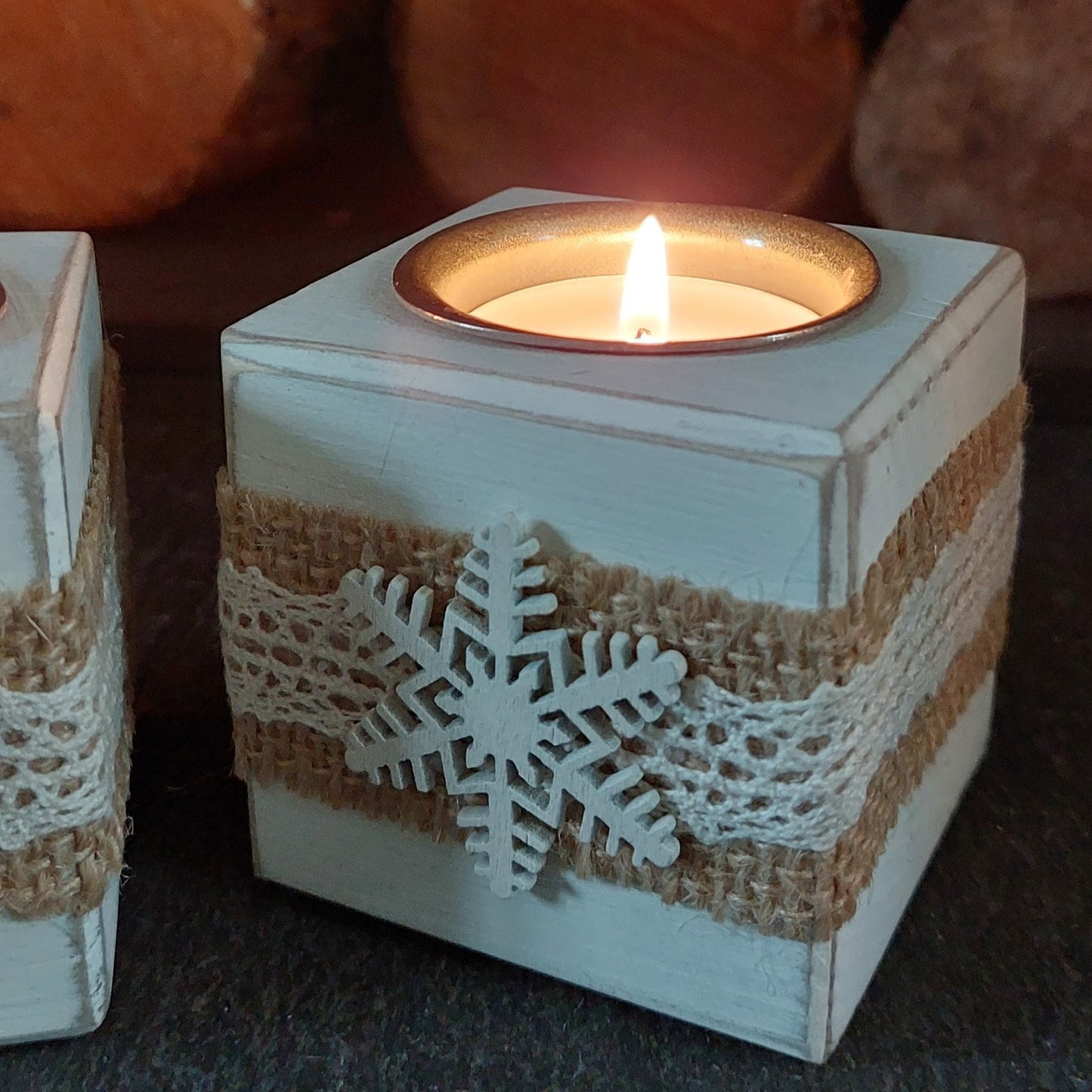 Snowflake Tealight Holder Set