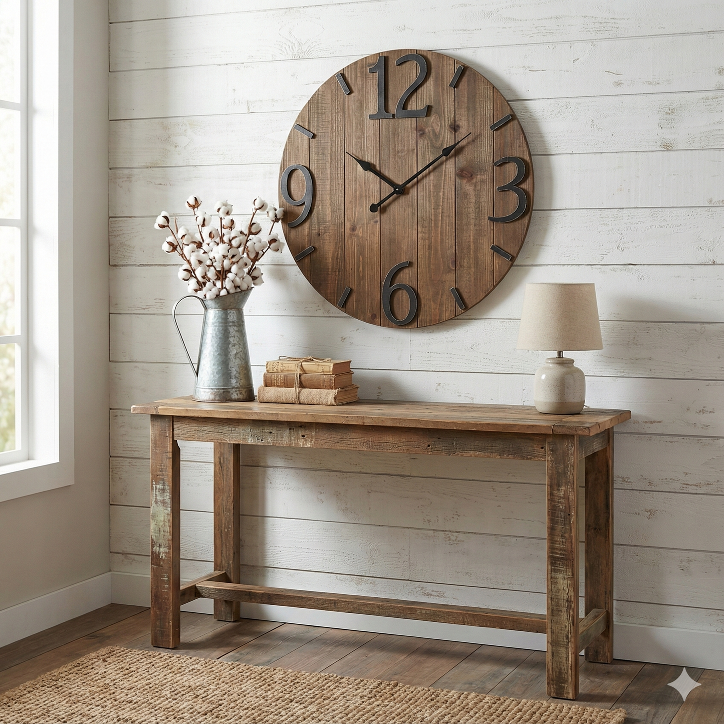 Dark Vertical Plank Farmhouse Wall Clock