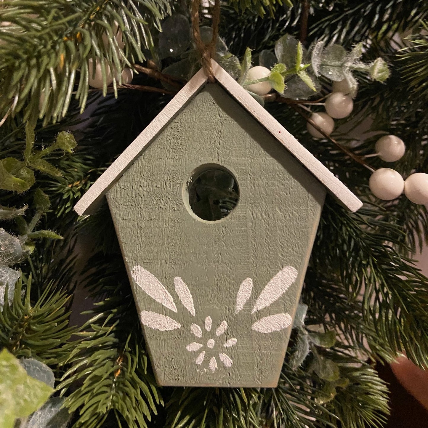Wooden Birdhouse Tree Decoration