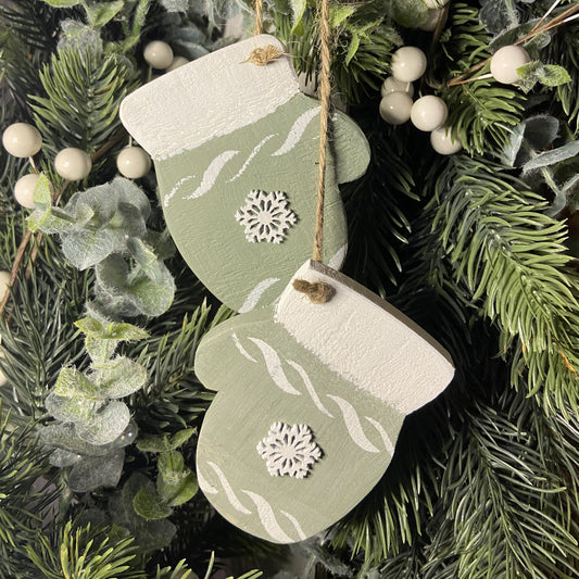 Wooden Mittens Tree decoration