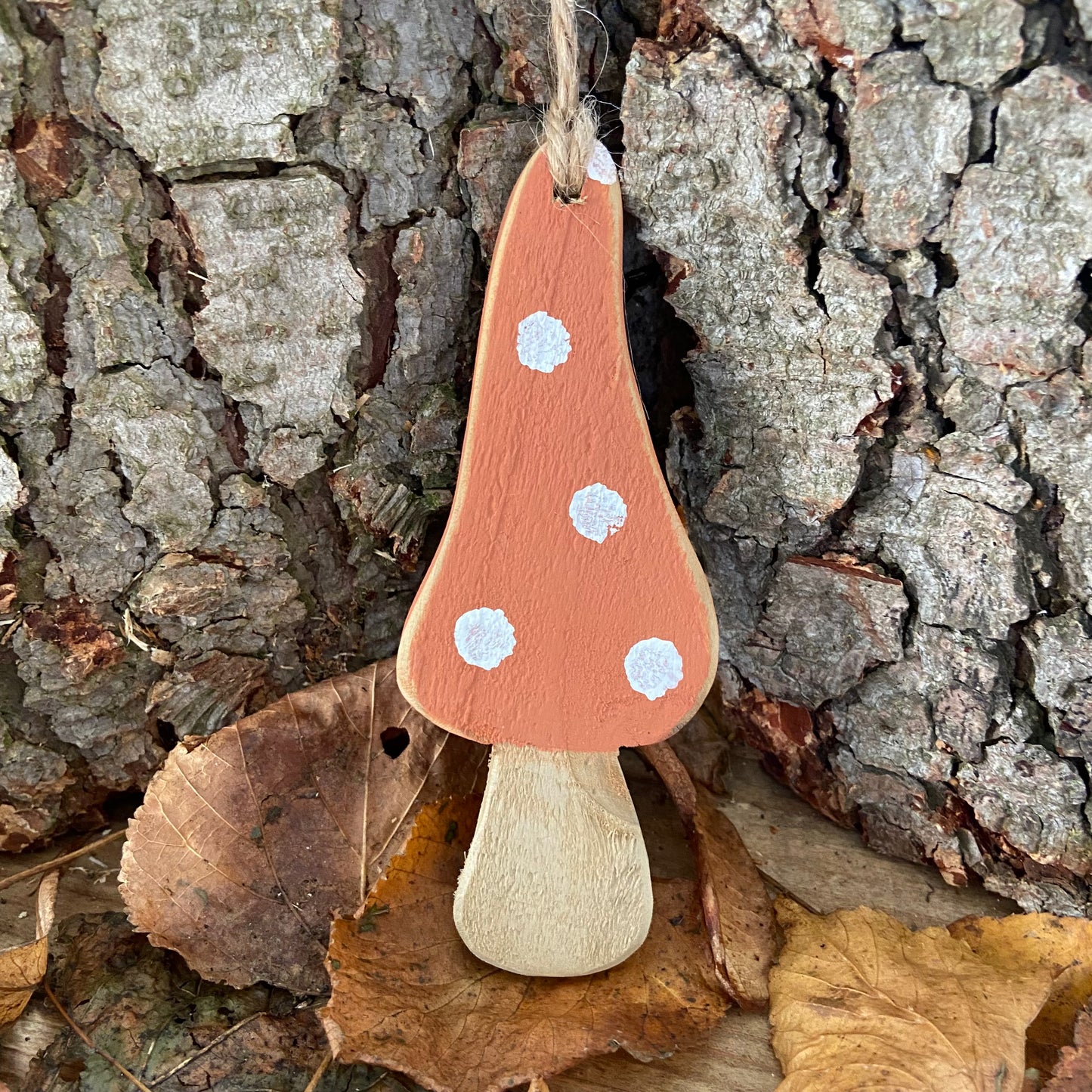 Autumn Spice Rustic Wooden Toadstool Décor