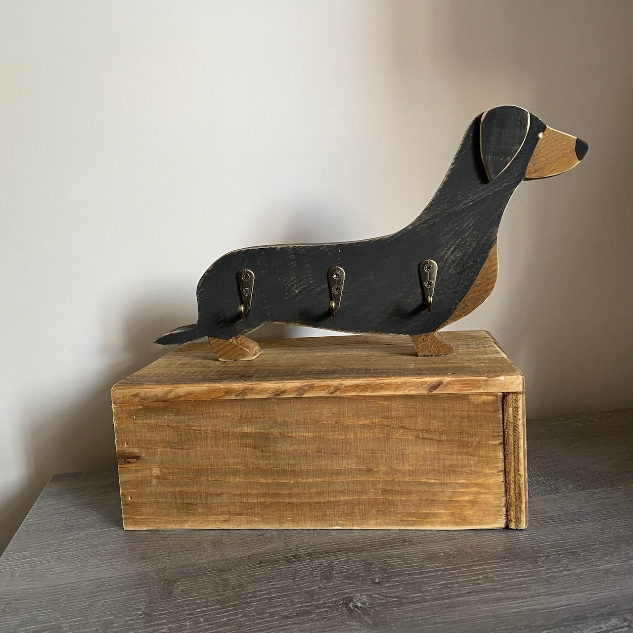 Rustic Dachshund Wall Hooks