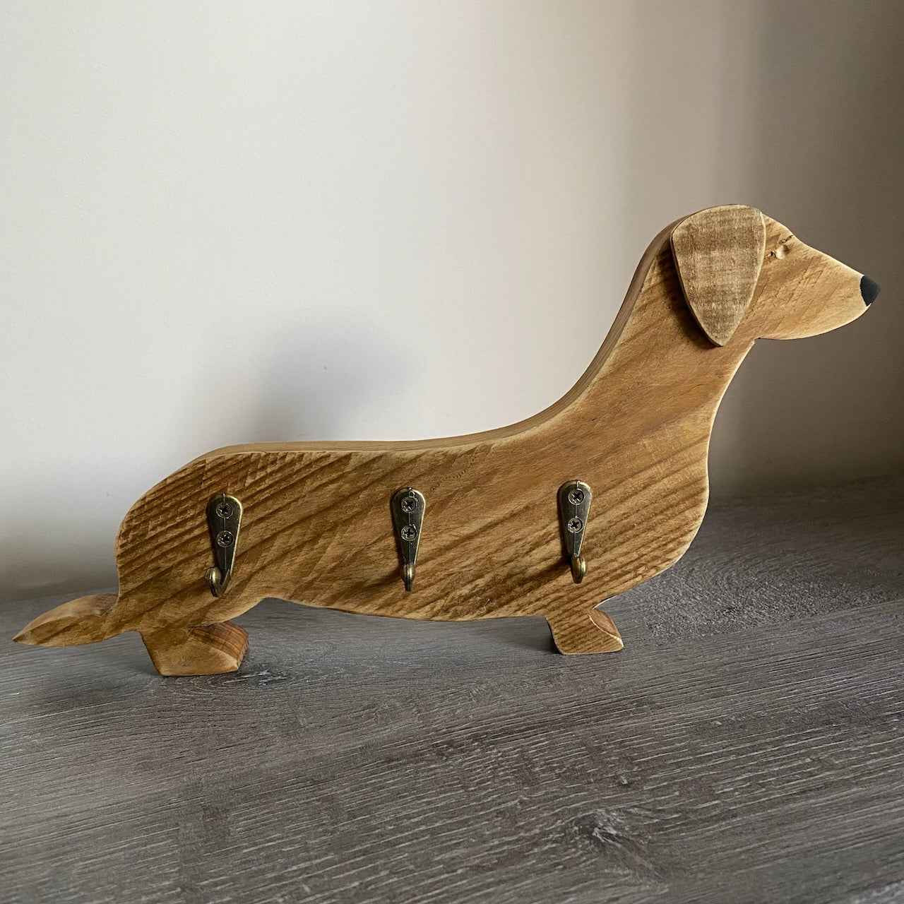 Rustic Dachshund Wall Hooks