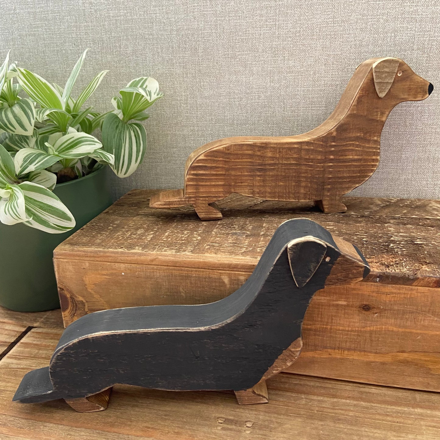 Rustic Wooden Dachshund Ornament
