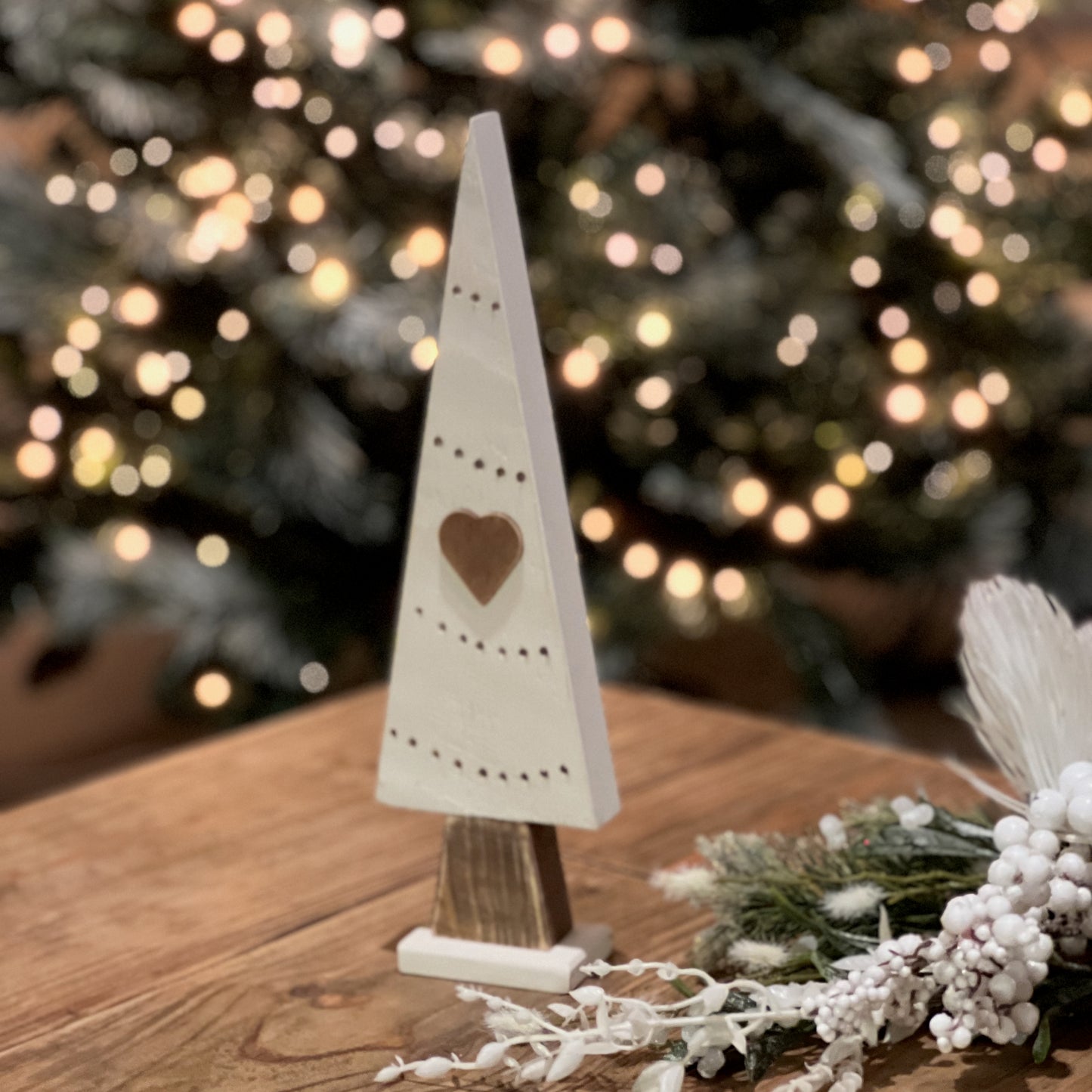 Wooden Christmas Tree with Heart