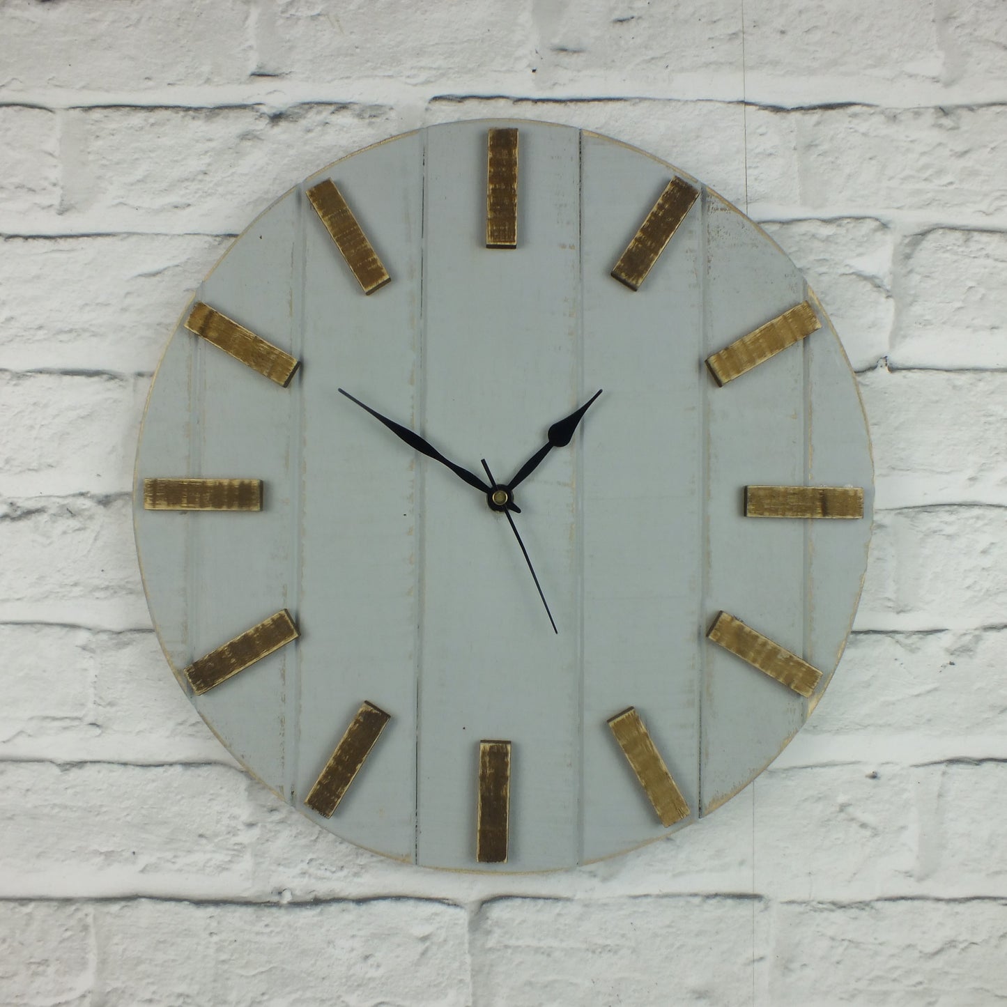 Rustic Wooden Clock - Grey