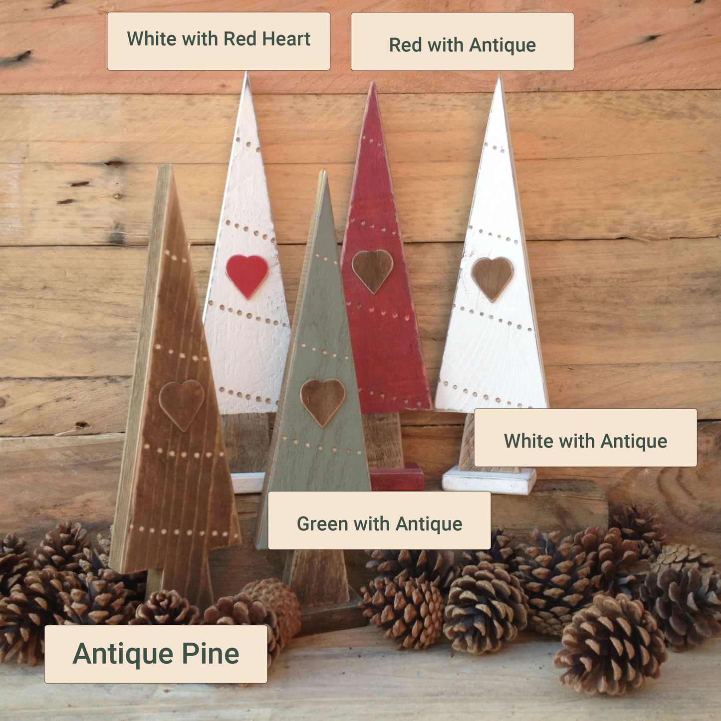 Wooden Christmas Tree with Heart